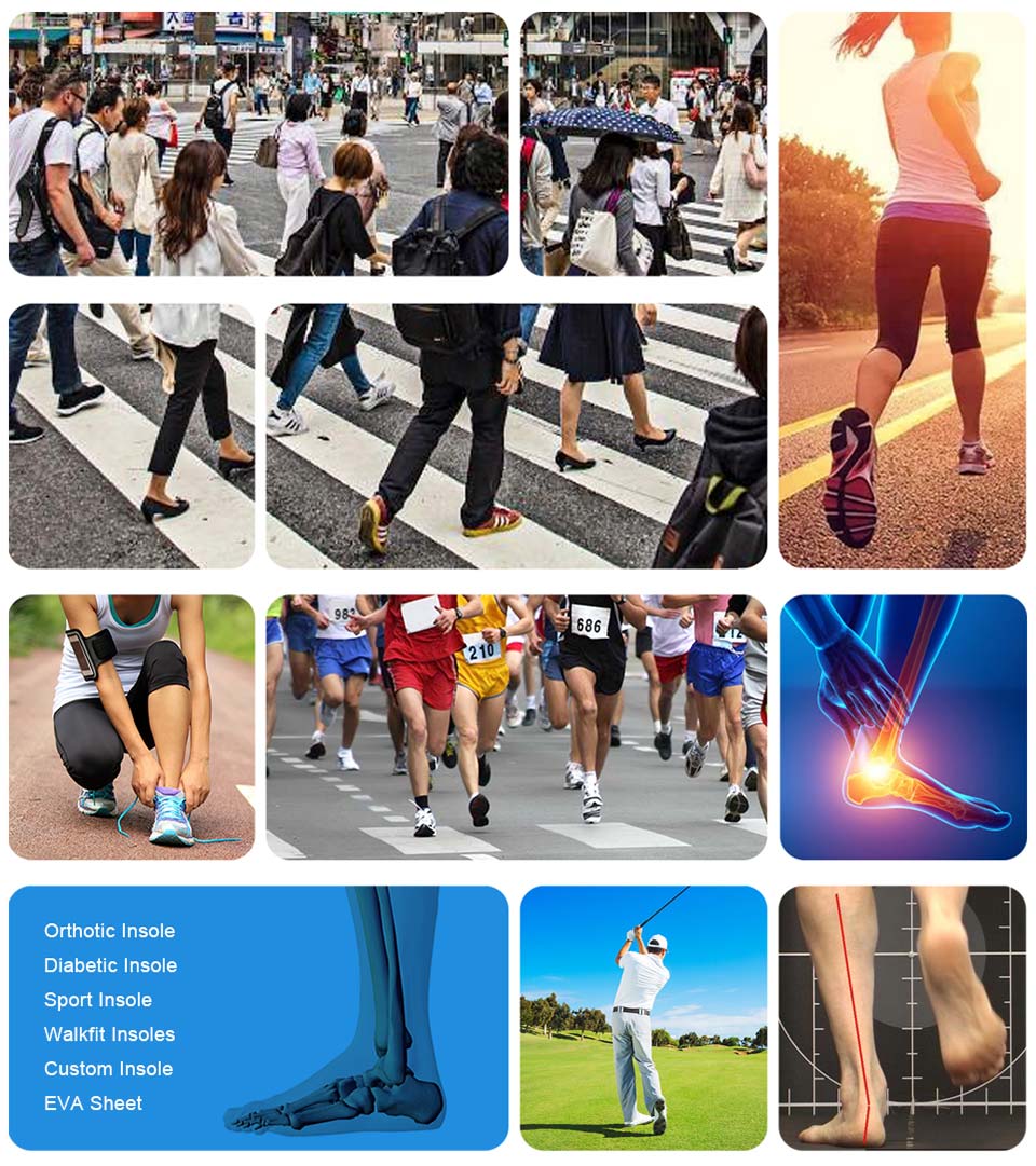 Flat Cushion foam sponge arch support PU running insoles Ideastep KS1659